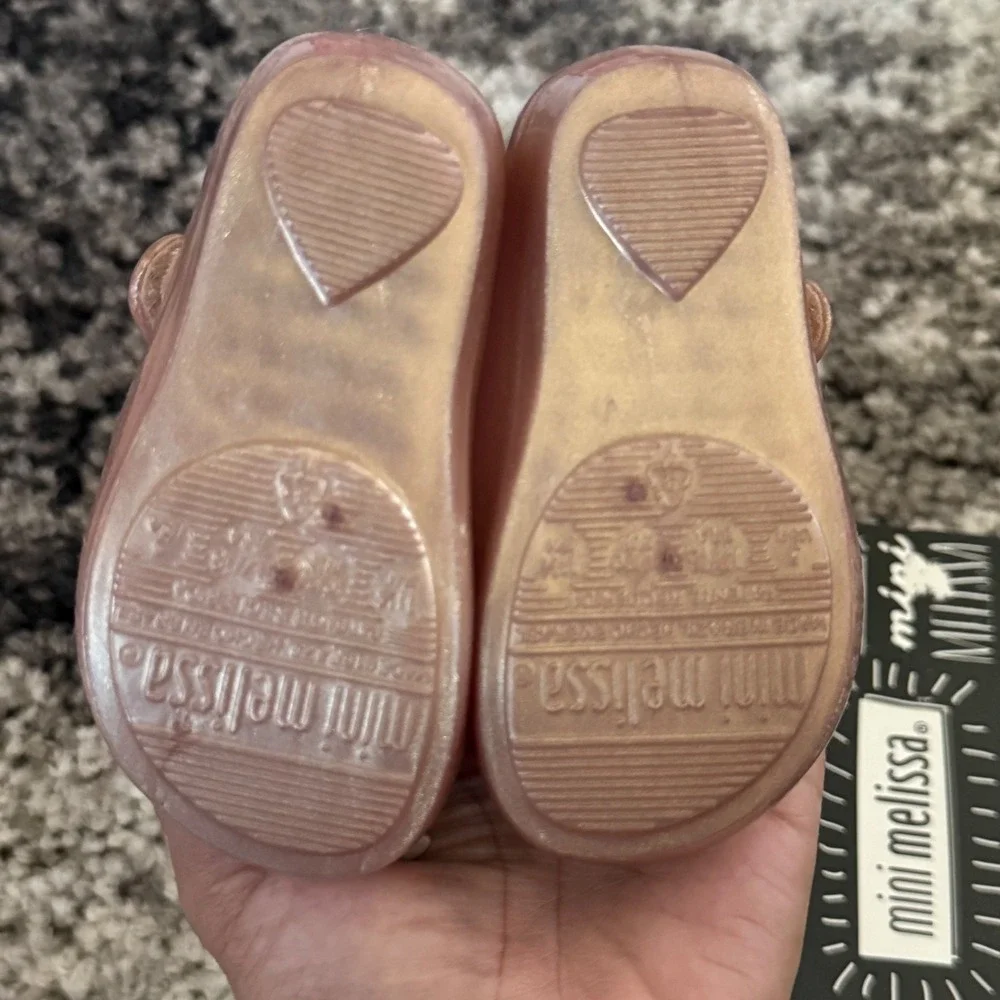 Mini Melissa Disney Beauty and the Beast Rose Gold Mrs Potts Chip Shoes 5